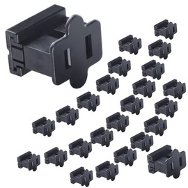 Aniai (25) Pack Vampire Plug, Slip and Slide Plug Add,Extension Cord Ends Male and Female, Replacement Electrical Plug 2 Prong, SPT-2 Wire (spt2 Female, Black)