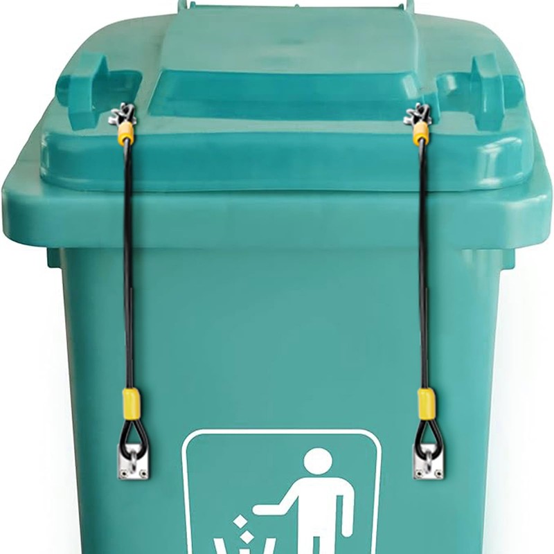 TOLIDA 2 Packs Universal Trash Can Lid Locks - Metal