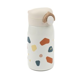 Fabelab Children's Drinking Bottle, 320 ml, Children's Drinking Bottles in Terrazzo Motif, Drinking Bottle, Stainless Steel, BPA-Free, School Drinking Bottle, Leak-Proof, Water Bottle Children
