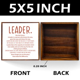 Leadership Gifts Best Boss Gifts Funny Office Decor Wooden Box Sign for Home Office Bedroom Tabletop Desk Inspirational Gift for Women Men Leader Mentor Coworker