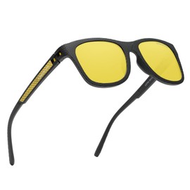 KINGSEVEN Fashion Polarized Sunglasses for Men Women UV400 Protection Ultralight Cycling Driving Fishing 745-C3, C3-night Vision Yellow