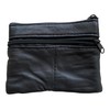 Lorenz Small Black Leather 4 Zip Coin Purse with Key