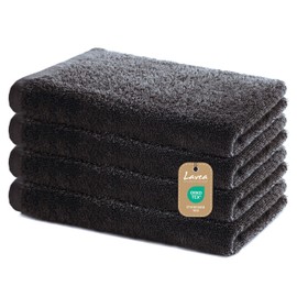 Lavea Set of 4 hand towels, 40 x 70 cm, soft and absorbent guest towels made of 100% cotton, Oeko-Tex 100 certified, washable at 60 degrees, ideal for bathroom, guest toilet, sports & fitness