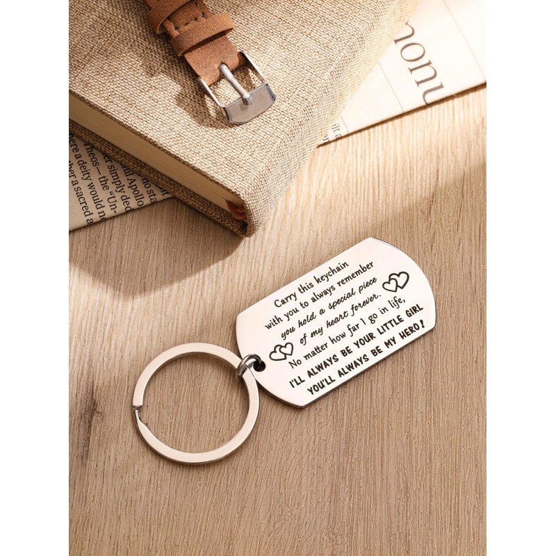 HAQUIL Drive Safe Dad Keychain - Father's Day Gift from