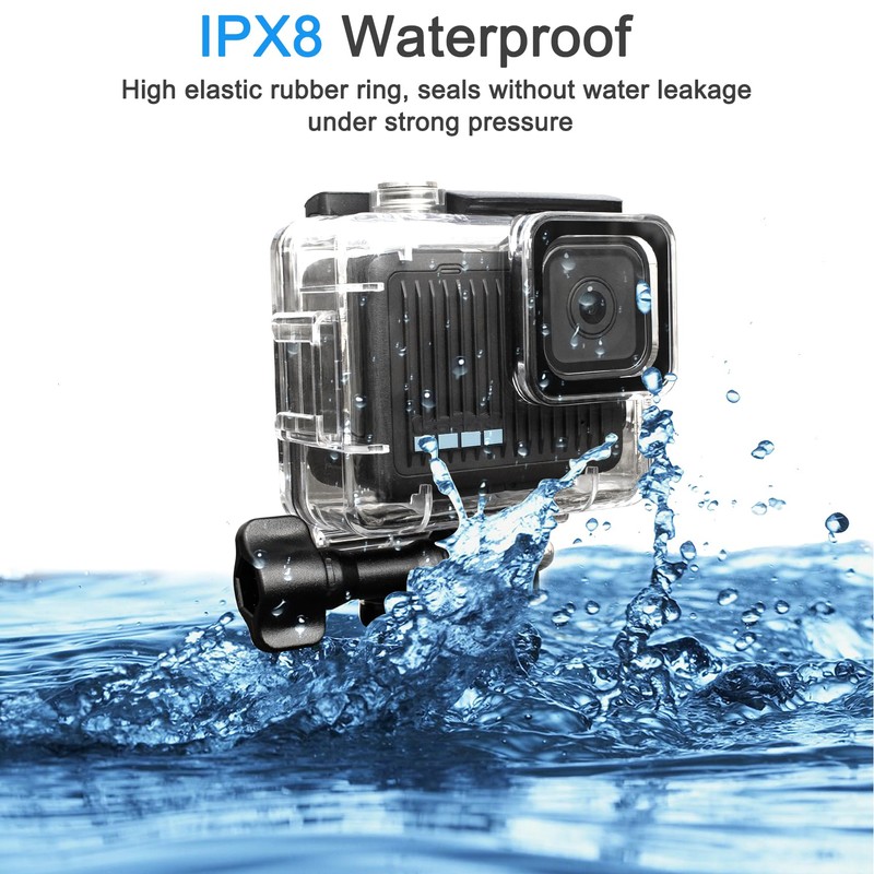 FitStill 148FT/45M Underwater Waterproof Diving Housing Compatible for Go Pro