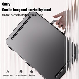 Folding Lap Desk with Storage - Laptop Desk Travel Bed Table Tray - Bed Table Tray - Portable Bed Desk for Laptop and Writing, Food Trays for Couch, Sofa, Car Seat, Dorm, Travel, Breakfast in Bed