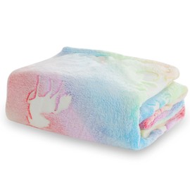 Winthome Glow in Dark Blanket, Soft Flannel Fleece Stars Blanket, All Season Throw Blanket for Kids (Colorful Unicorn, 130x170cm)