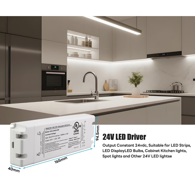 AMAZING POWER 24V LED Driver 30W Dimmable Transformer