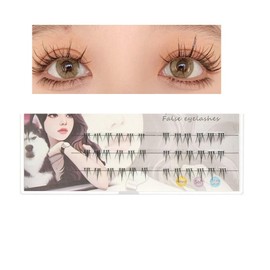 3 Row Tie Lower Eyelash Segment Cluster Eyelash Thin Stem 7mm Natural Manga Lush Handmade Eye Makeup Tool