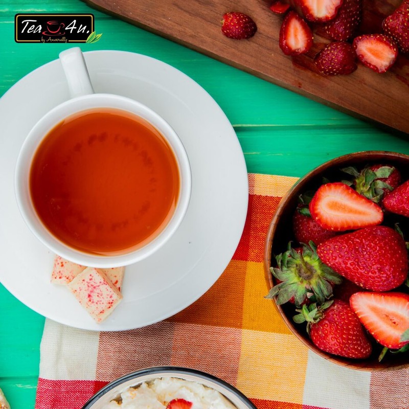 Tea4U Flavored Black Ceylon TeaBags (Strawberry) - Ideal Quality from