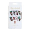 Christmas Press on Nails Santa Claus False Nails Medium Coffin