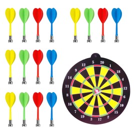 18 Pcs Kids Darts, Kids Dart Board, Portable Replaceable Kids Dart Board Set Easy to Install Friendly Parlor Game Suitable for Family Bar Arcade
