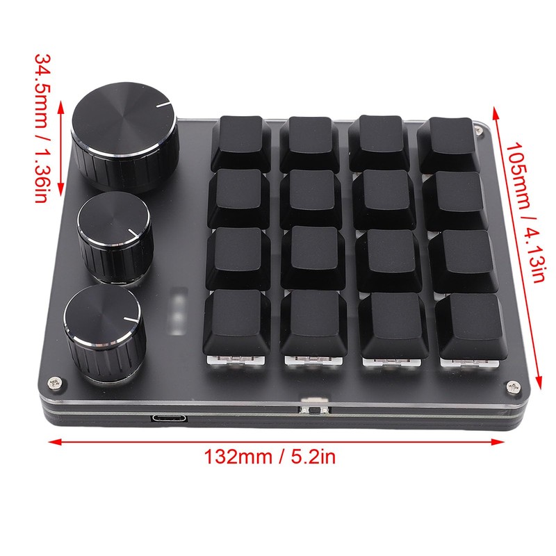 Macro Pad, Macro Keyboard, Programmable Keypad Customized, 16 Key Mini