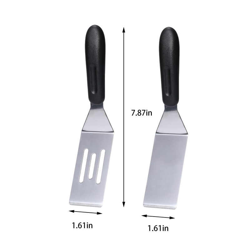 Slotted Mini Metal Spatula Turner for Cast Iron Skillet -