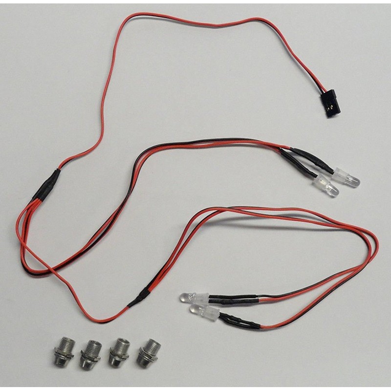 Apex RC Products 4 LED Headlight/Taillight Kit w/Bezels - Universal