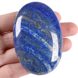 XIANNVXI 2.4 Inch Large Crystals Lapis Lazuli Stone Natural Worry Stones Gemstones Crystal Stone Polished Oval Palm Bag Stones Massage Reiki Healing Stone 1 Piece