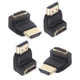 LEENUE HDMI 90 Degree Adapter 4K, HDMI Right Angle Adapter 90 and 270 Degree Compatible with HDMI 2.0/1.4, UHD 4K HDR 3D 1080p 2160p ARC, High speed with Ethernet, 4 Pack