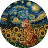 PICKFORU Cat Jigsaw Puzzle 1000 Pieces for Adults, Embroidery Round