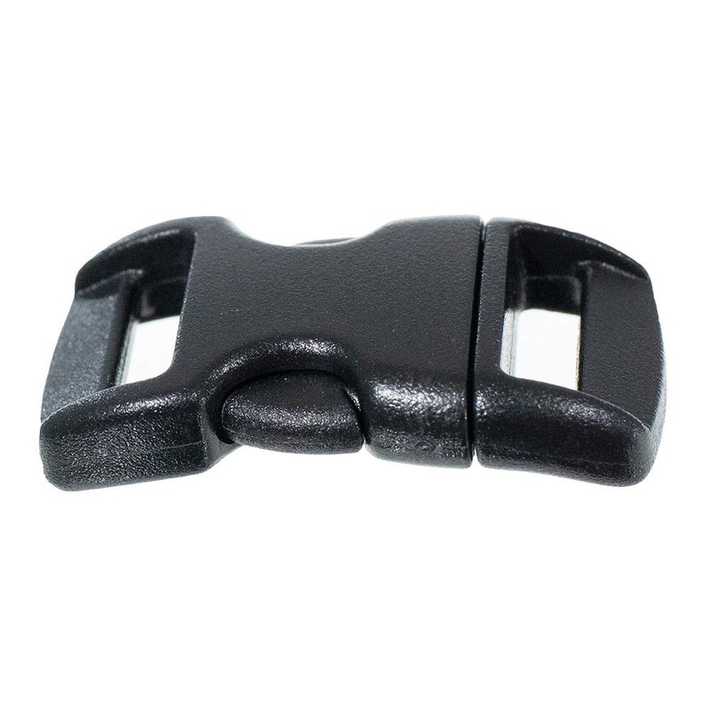 3/8 Inch Black Plastic Buckles - Curved Contoured Quick Side