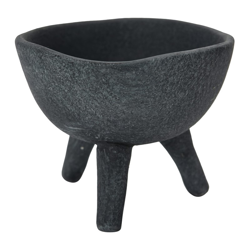 Creative Co-Op Boho Terracotta Footed Planter, Matte Black
