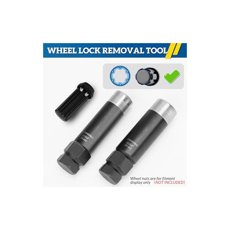 6 Spline Lug Nut Socket Set,2 Piece Lug Nut Key