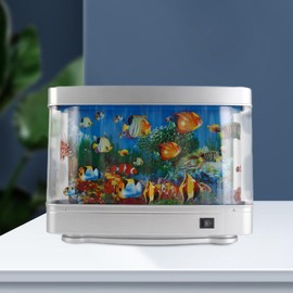 Baoblaze Aquarium Mood Lamp Night Light,Motion Lamp Views Moving Decoration Artificial Tropical Decorative for Home Holidays Kids