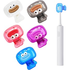 Paquete de 5 fundas para cepillo para polvo de dientes de viaje, protector de cepillo para polvo de dientes, funda protectora de plástico portátil para viajes en el hogar, baño, escuela, campamento