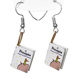 El Principito - Aretes de Libro con Texto e Ilustraciones