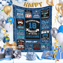 18 Year Old Boy Gifts Birthday Gifts for 18 Year Old Boys, Kids Blanket 40 x 50In Warm Flannel Throw Blankets for Boys 18 Year Old Boy Birthday Gifts Ideas, for 18th Birthday Blanket