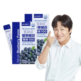 Whole Blueberry Puree 100g, 2 boxes of 15 pouches each (Total 30 pouches) / 40 berries per pouch / USA Anthocyanin Blueberry Juice / 통째로 블루베리 퓨레 100 15포 2박스(총 30포)  1포에 40알  미국산 안토시아닌 블루베리즙