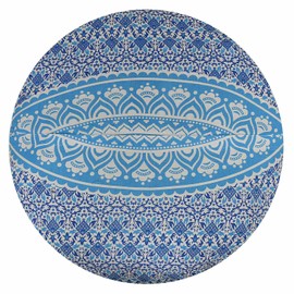 32" Mandala Large Floor Pillow Cover Meditation Cushion Seating Throw Hippie Round Colourful Decorative Bohemian Accent Boho Chic dog bed Indian Pouf Ottoman Handmade COVER ONLY (Ombre-Blue)