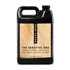 Pride and Groom The Sensitive One | Dog Grooming Shampoo for Puppies and Dogs with Itchy, Dry Skin| Tearless All Natural Body Wash with Essential Oils to Soothe Skin and Reduce Dandruff – 128oz