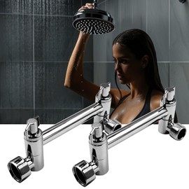 Aginkgo 4 inch Adjustable Shower Arm Extension Copper Shower Head Extension Arm High Polished Water Point Brass Polished Extender Hardware Universal Connection