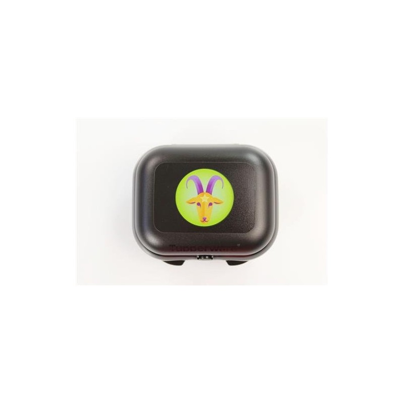 TUPPERWARE Mini Oyster Box Keeper black Zodiac The Sea-goat Capricorn