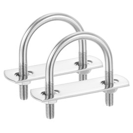 PATIKIL Round U-Bolts, 2 Pcs 1.3"(33mm) Inner Width 53mm Length M6 with Nut Plate Washer 304 Stainless Steel Round Bend U-Bolts for Boat Trailer Axle Sailboat