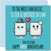Cute Paper Anniversary Card for Sister & Brother In Law