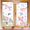 LOONELO Spring Summer Window Stickers, Peach Blossom Floral Bird Wall
