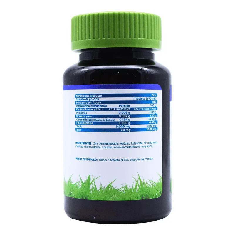 Zinc Vidanat 100 Tabletas Suplemento Mineral Salud