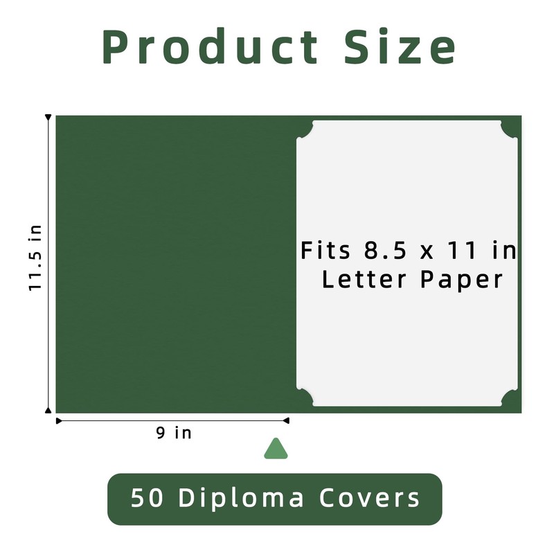 HAUTOCO 50 Pack Certificate Holders, Green Diploma Folders Certificate Covers