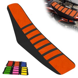 JFG RACING Dirt Bike Seat Cover,Universal Soft Rubber Cushion Covers for Most Dirt Pit Bike Motocross Motorcycle 50SX 85SX 125SX 150XCW 250SXF-Orange