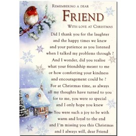 Grave Card - Remembering A Special Friend With Love At Christmas - Free Card Holder - C115.