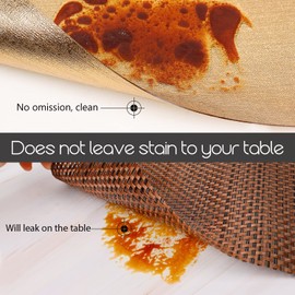 AIRCOWRIE Placemats for Dining Table Set of 6, Heat-Resistant Placemat Washable Vinyl Table Mats for Kitchen Restaurant Decorations (Gold)