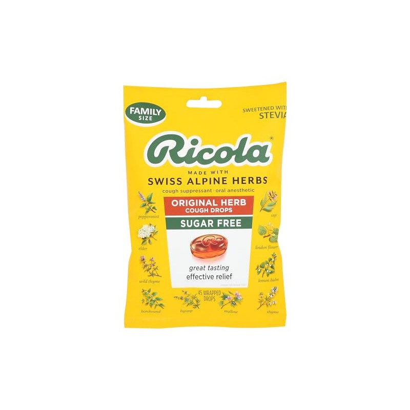 Ricola Sugar Free Original Swiss Herb Cough Drops - 45