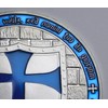 Large Masonic Knights Templar .999 Silver Coin with Blue Enamel.