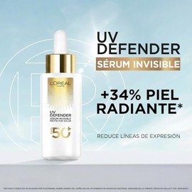 L'Oréal Paris Sérum Protector Solar Invisible FPS 50+ anti-manchas y lineas de expresión, 30ml
