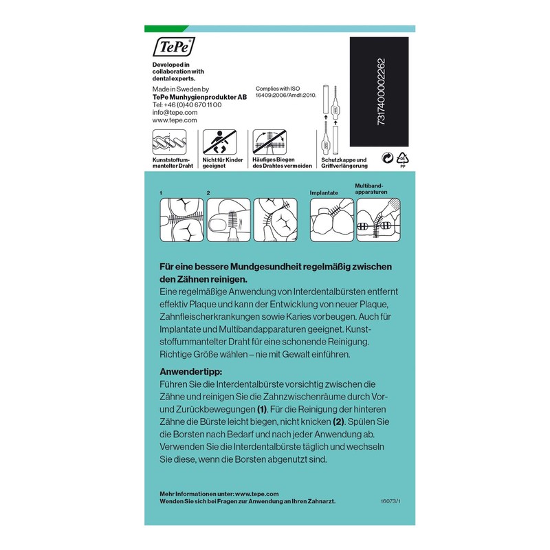 TEPE Interdental Brush Original Green (ISO size 5: 0.8mm) /