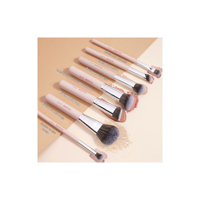 MAANGE 7 Pcs Brochas para Maquillaje con Estuche Set de