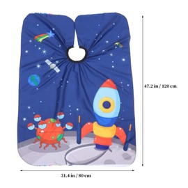 FRCOLOR Kids Hairdressing Cape Rocket Pattern Salon Hairdressing Barber Cape Cover Children Haircut Gown Hair Styling Wrap Apron for Toddler Hair Styling Shampoo