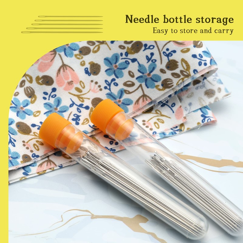50 PCS Premium Large Eye Needles, 5 Sizes Sewing Sharp