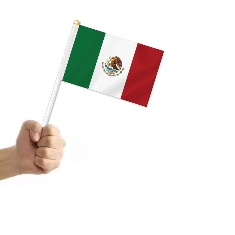 Pack of 25 Mexico Handheld Flag, Mexican Decor Hand Held